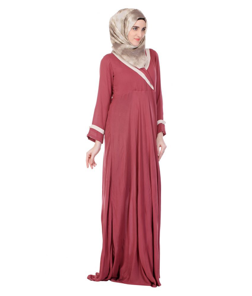 Modest Forever Brown Crepe Stitched Burqas without Hijab Price in India ...