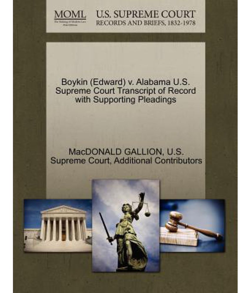 Boykin (Edward) V. Alabama U.S. Supreme Court Transcript of Record with
