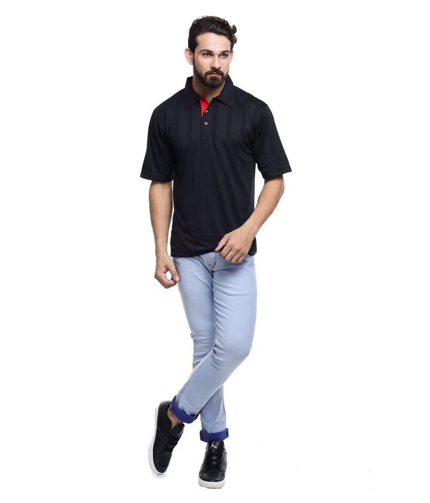 Addyvero Black Relaxed Fit Polo T Shirt - Buy Addyvero Black Relaxed ...