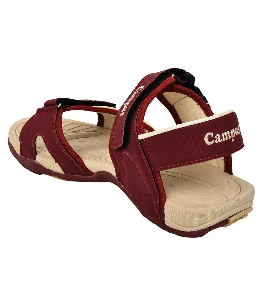 Buy CAMPUS Maroon PU Velcro Women's Sport Sandals | Shoppers Stop