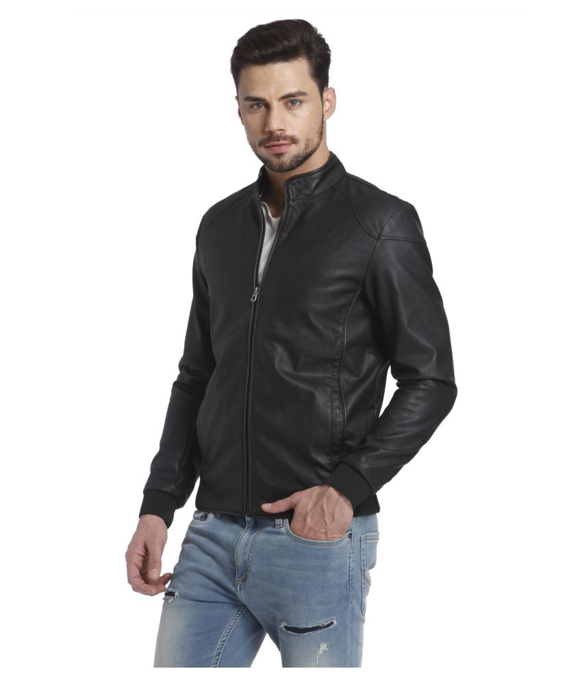 Jack Jones Black Leather Jacket