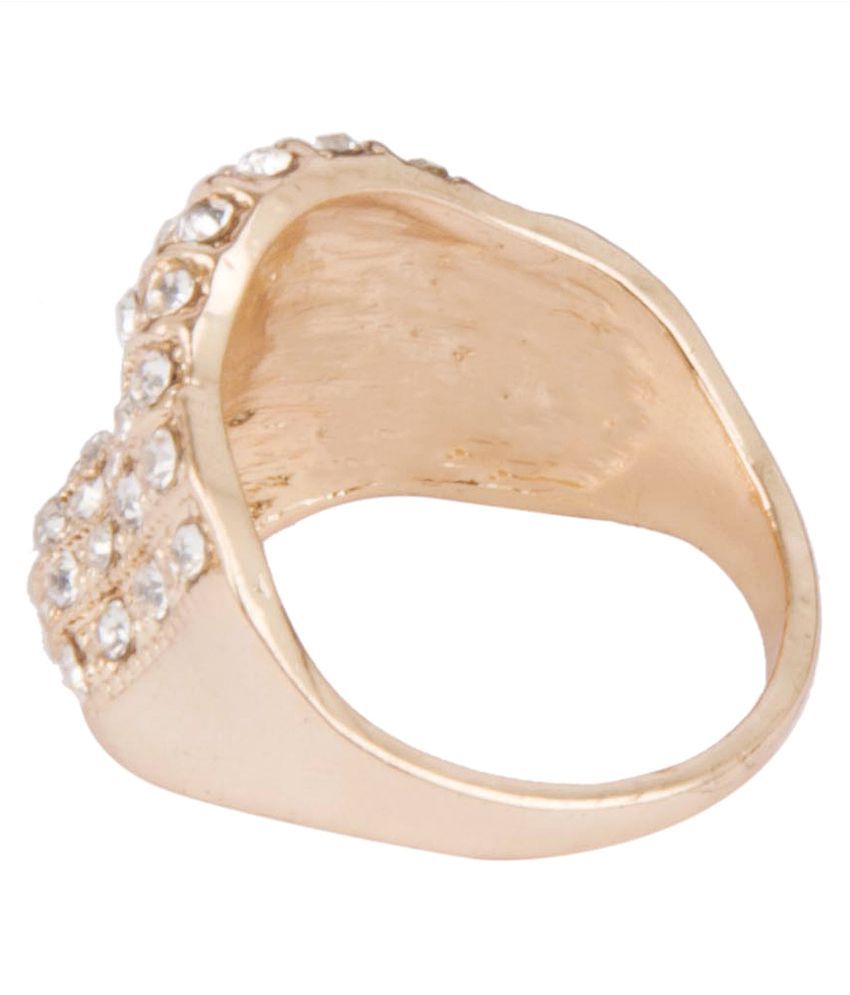 Diva Walk Golden Alloy Ring: Buy Diva Walk Golden Alloy Ring Online in ...