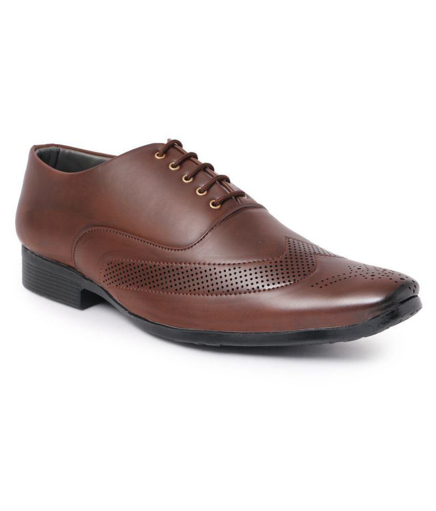 Shoe Mate Brown Oxfords Non-Leather Formal Shoes Price in India- Buy ...