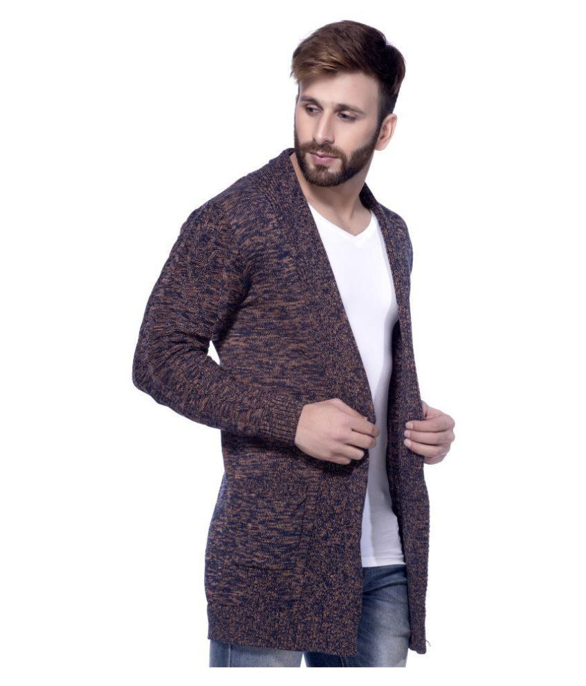brown shawl sweater