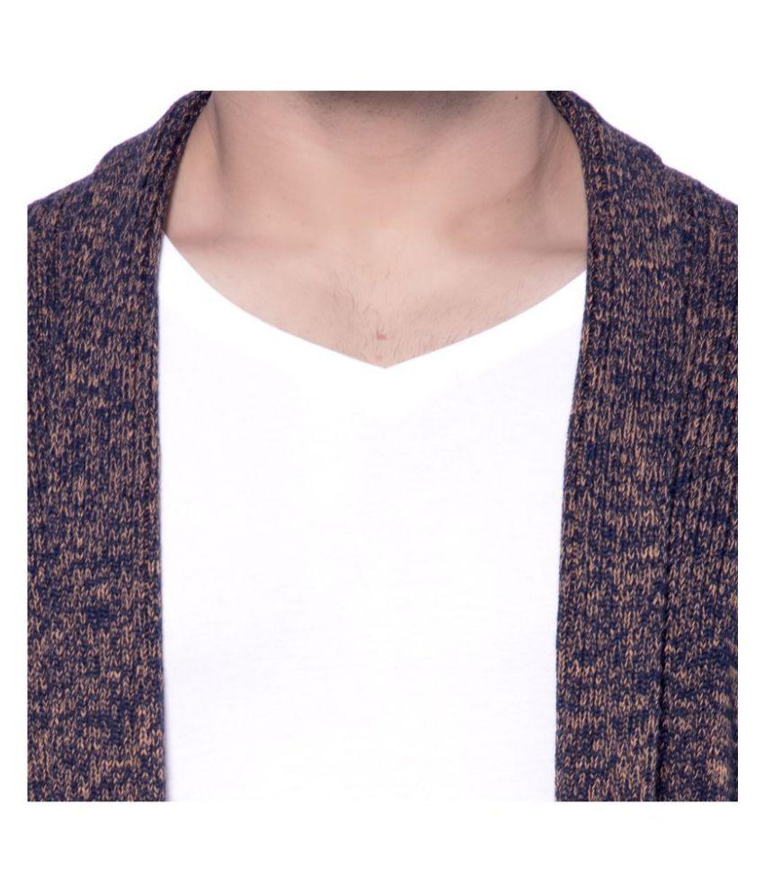 brown shawl sweater