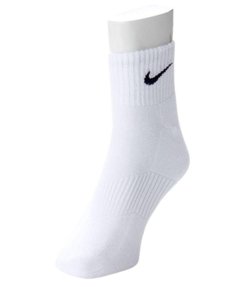 white nike mid calf socks