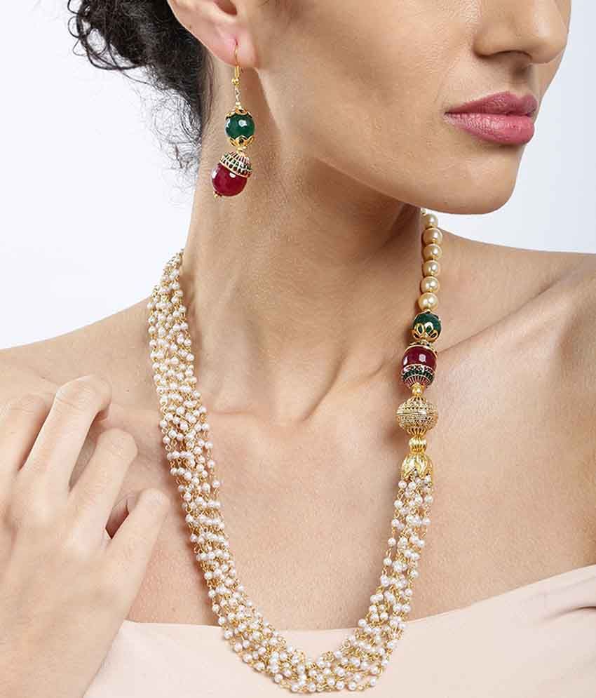 Zaveri Pearls Multicolour Alloy Necklace Set Buy Zaveri Pearls