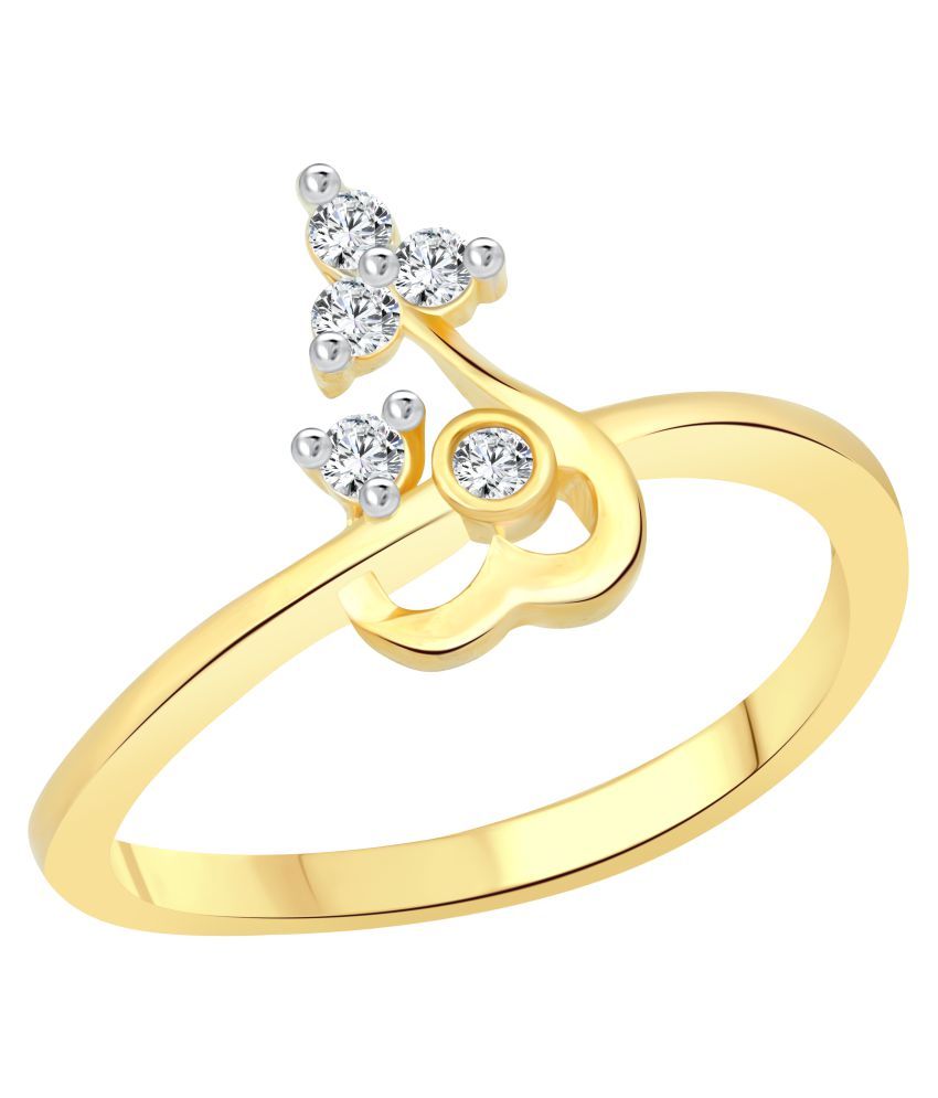     			Vighnaharta Stylish Heart Gold Plated Ring