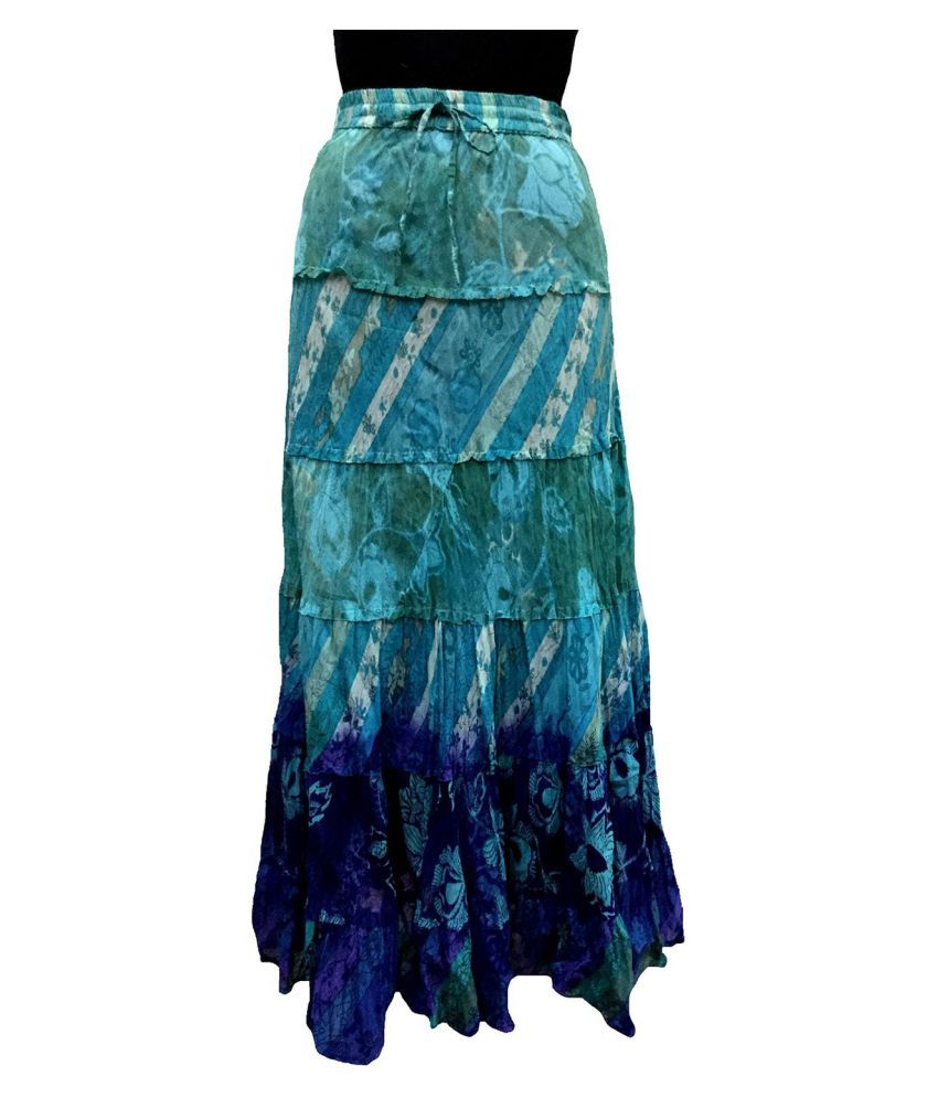 Buy COTTON BREEZE Womens Cotton Regular Fit Skirt (Blue) Online at Best