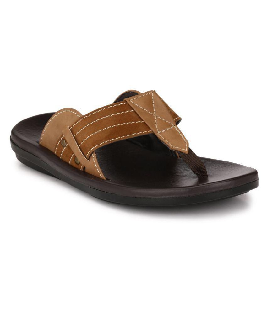 Boggy Confort Tan Leather Slippers Price in India- Buy Boggy Confort ...