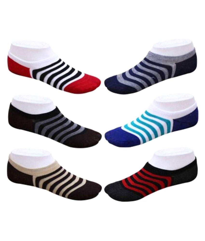     			Tahiro Multicolour Cotton Striped Footies - Pack Of 6