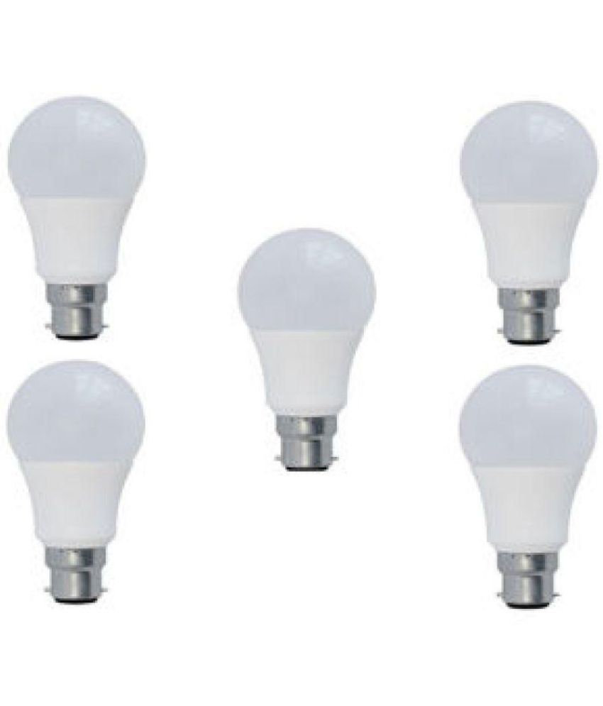 Syska 15W Pack of 5 Led Bulbs Cool Day Light