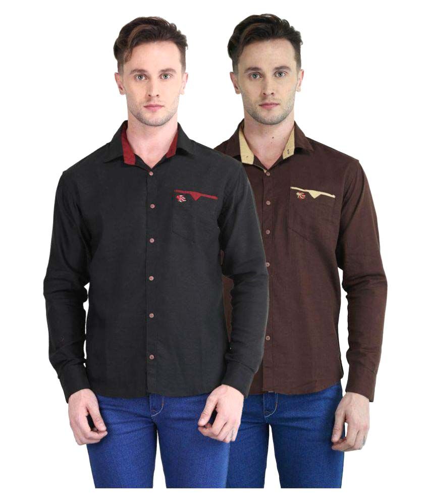     			British Terminal Multi Casuals Slim Fit Shirt Pack of 2