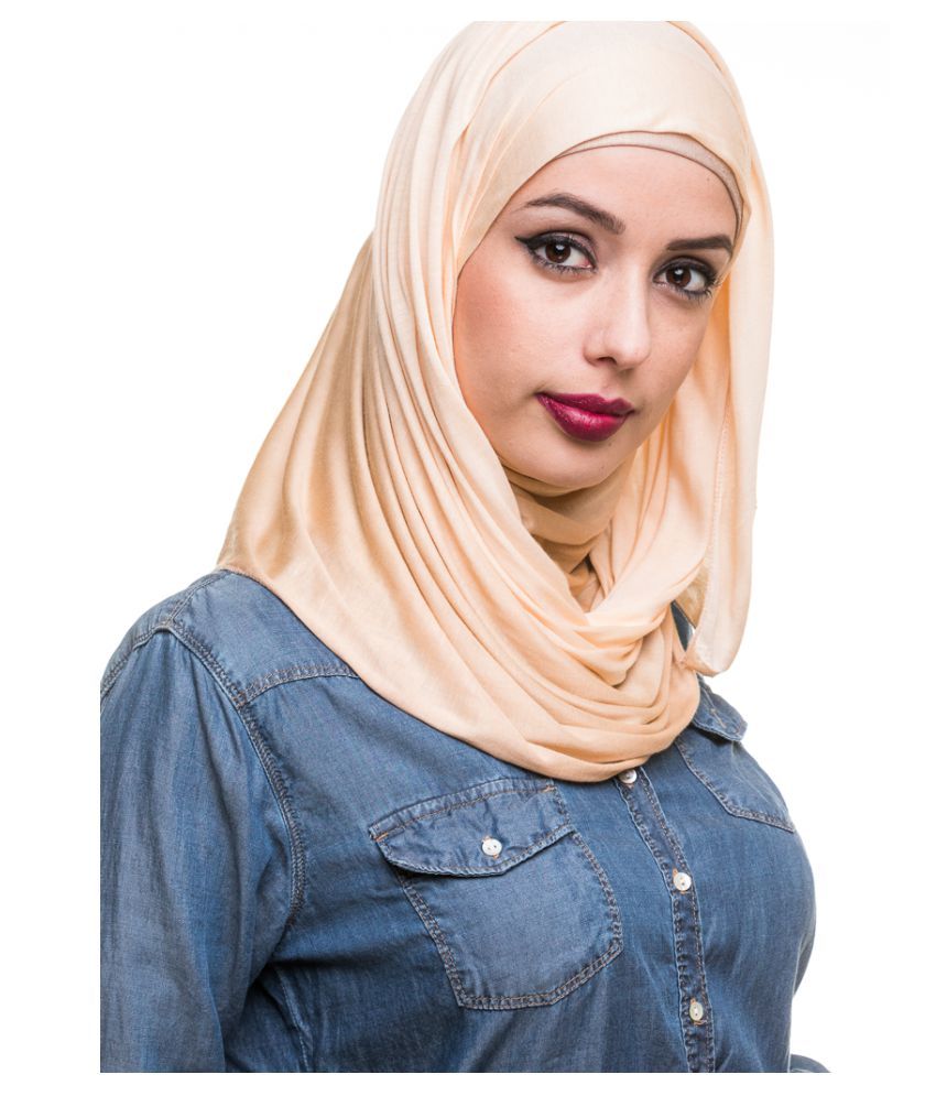 Scarves & Glitters Brown Cotton Unstitched Hijabs Price in India Buy