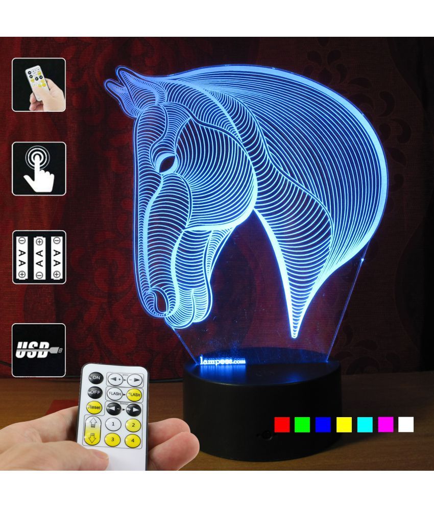 Varna Crafts Lams 3d Illusion Horse Head Led Night Lamp Multi Varna Crafts Lams 3d Illusion Horse Head Led Night Lamp Multi At Best In