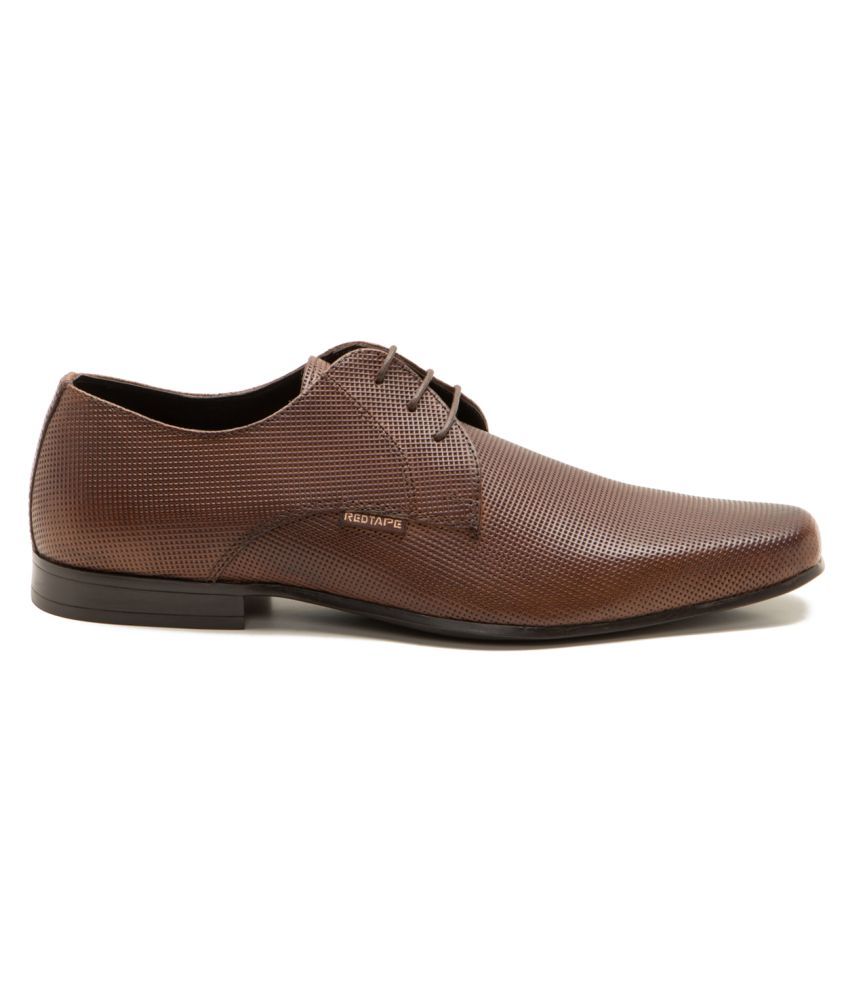 red tape men's dark brown derby shoes