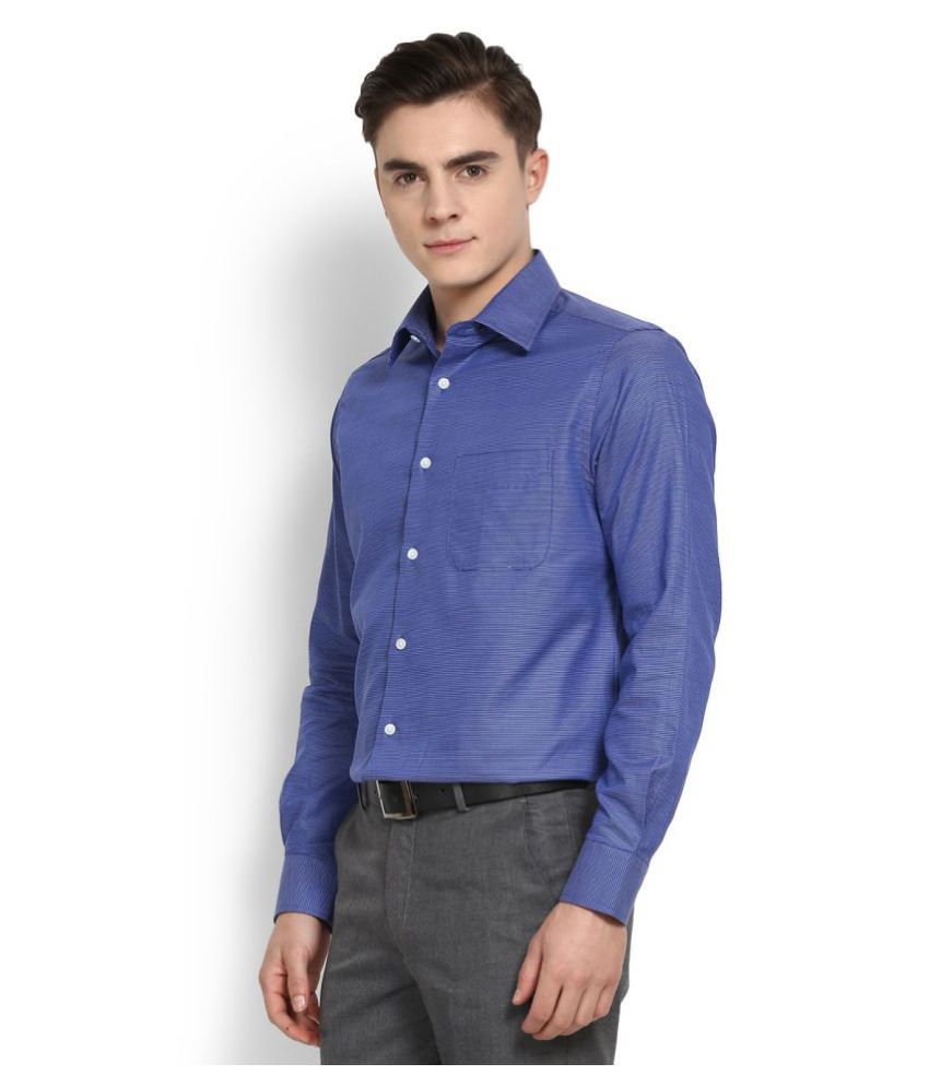 Peter England Blue Casuals Regular Fit Shirt - Buy Peter England Blue ...