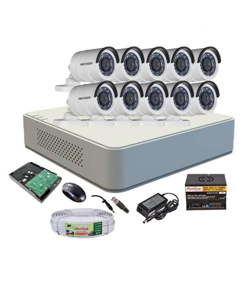 Hikvision Turbo 2MP 16CH DVR, Turbo Bullet Camera 10pcs, 4TB HDD, SMPS ...