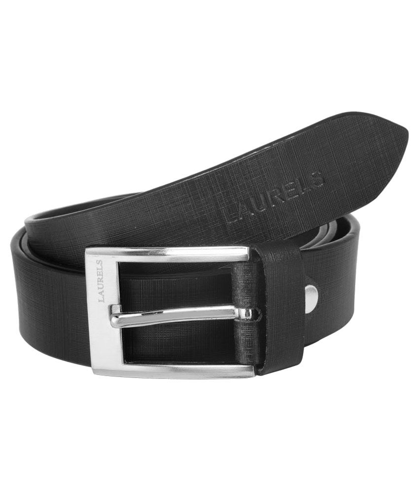     			Laurels Black Leather Formal Belt