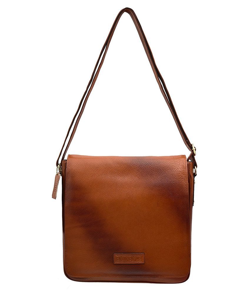 JFL - Jewellery for Less Brown Pure Leather Sling Bag - Buy JFL ...