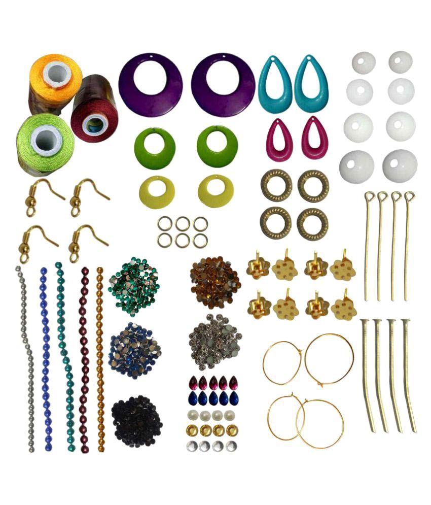     			RKB Parrot Multicolour Silk Thread With Stone And Strips Jewellery Making Mini Kit