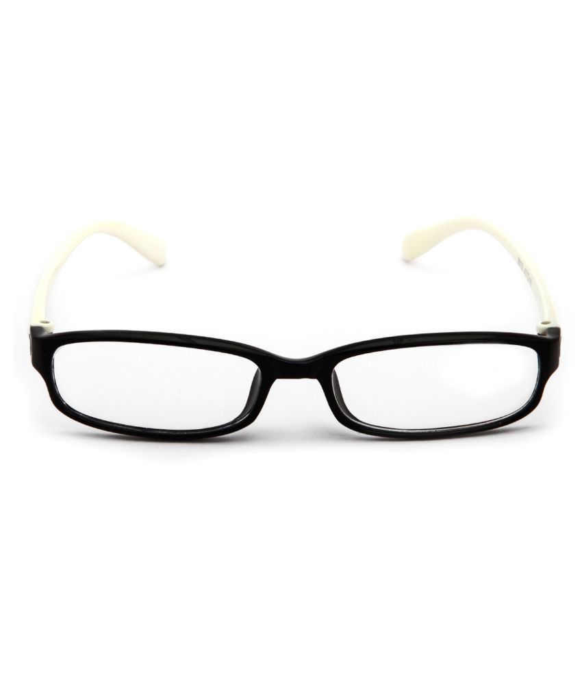 white rectangle spectacle frame