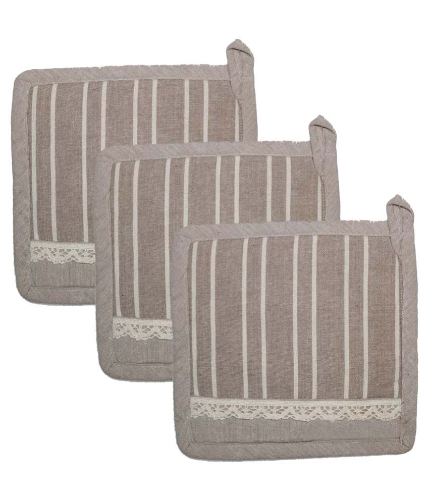 Airwill Beige Cotton Pot Holder Set of 3 Buy Airwill Beige Cotton