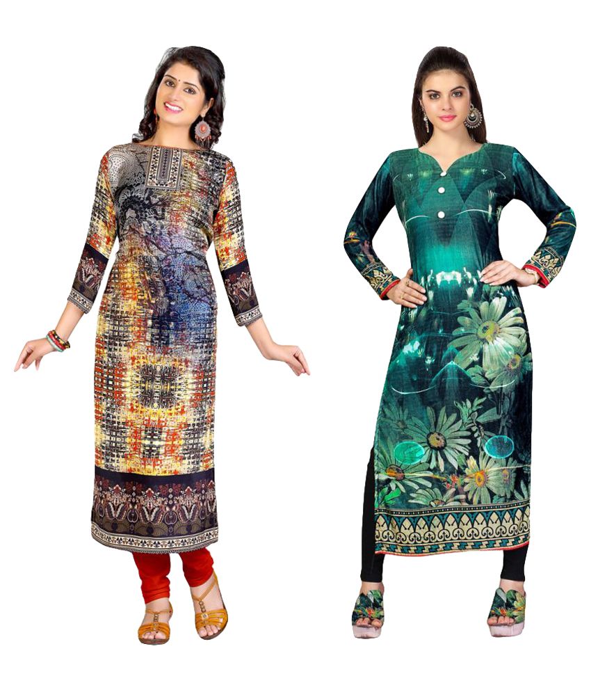     			Jevi Prints Multicoloured Crepe Printed Unstitched Kurti