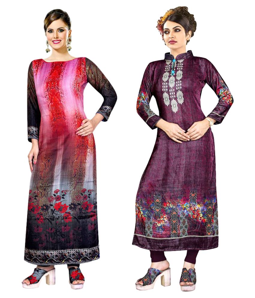     			Jevi Prints Multicoloured Crepe Printed Unstitched Kurti