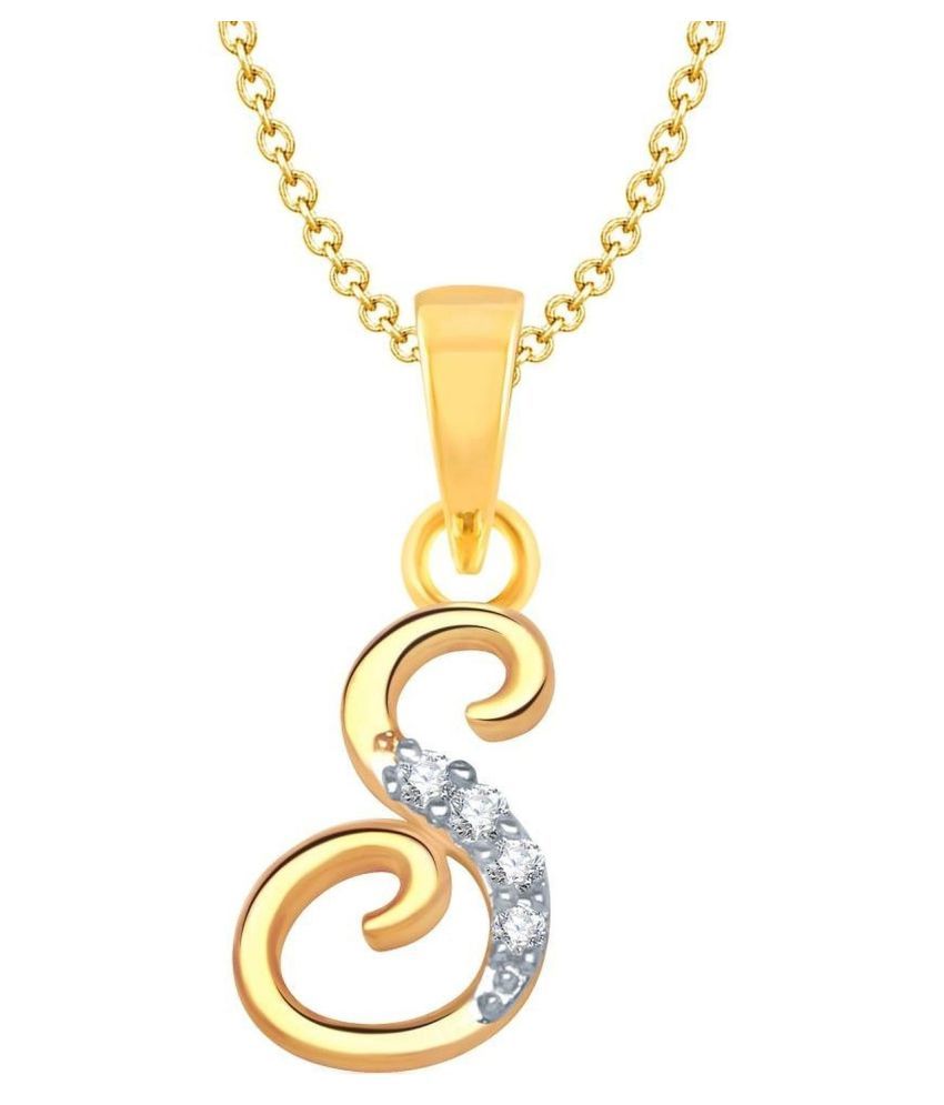 Mahi Gold Plated Combo Of S Pendant Heart Bracelet For Women Mahi Gold Plated Combo Of S Pendant Heart Bracelet For Women Co1104593g