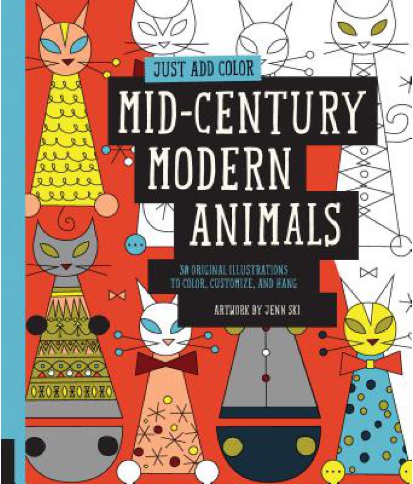 MidCentury Modern Animals 30 Original Illustrations to Color