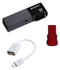 Sony Compact Metal USM32W metal 32GB USB 2.0 Utility Pendrive Black