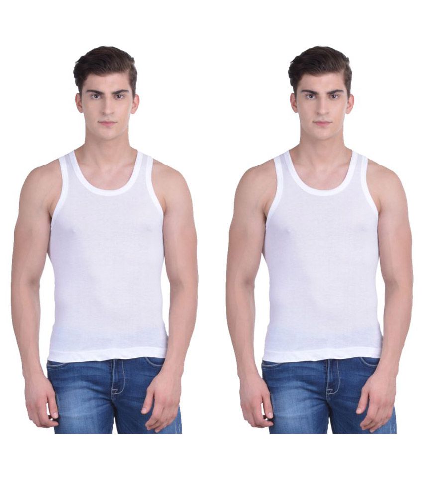 Force NXT White Sleeveless Vests Pack of 2