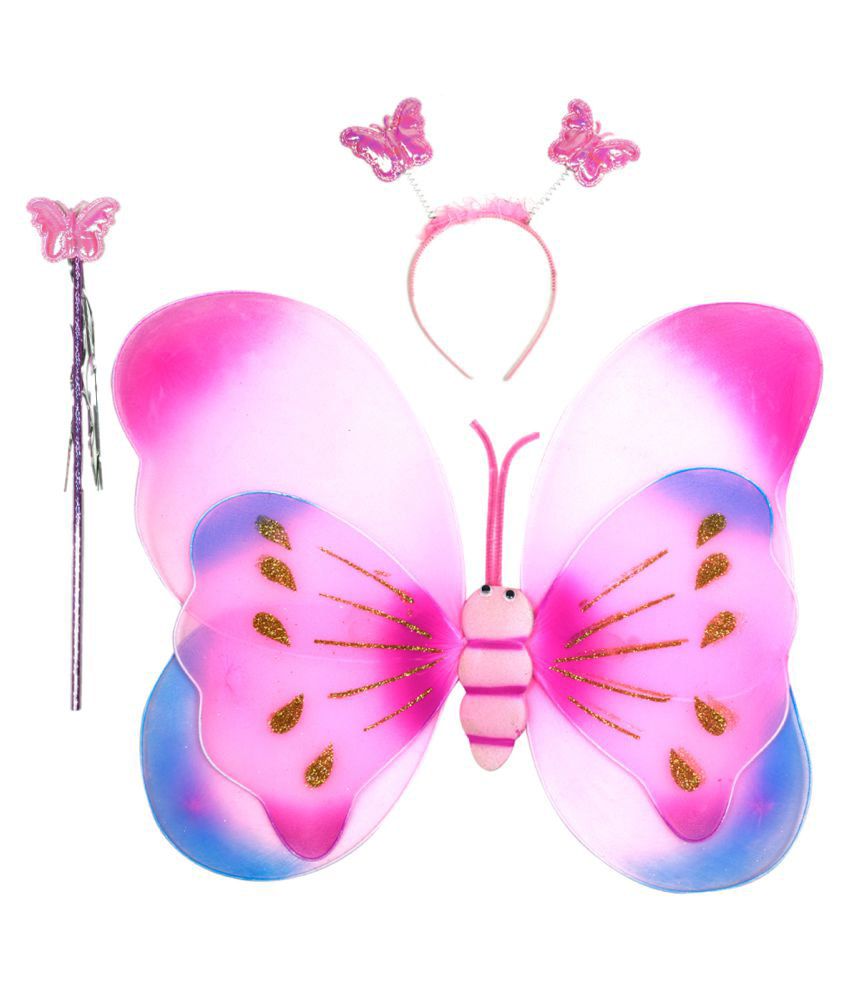 Aarika Butterfly Wings, Magic Wand And Hairband Fairy Costume Set - Buy ...