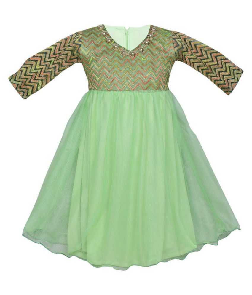 long frock green colour