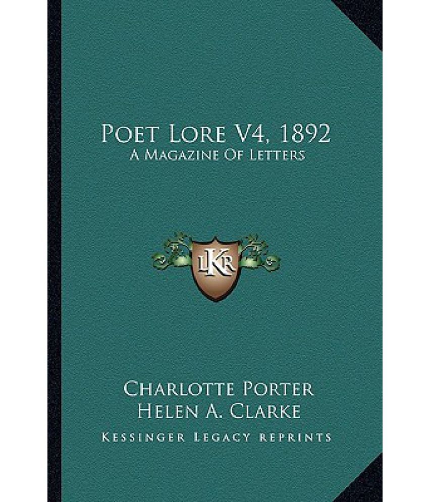 Poet Lore V4, 1892 A Magazine of Letters Buy Poet Lore V4, 1892 A
