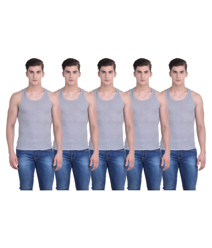     			Force NXT Grey Sleeveless Vests Pack of 5