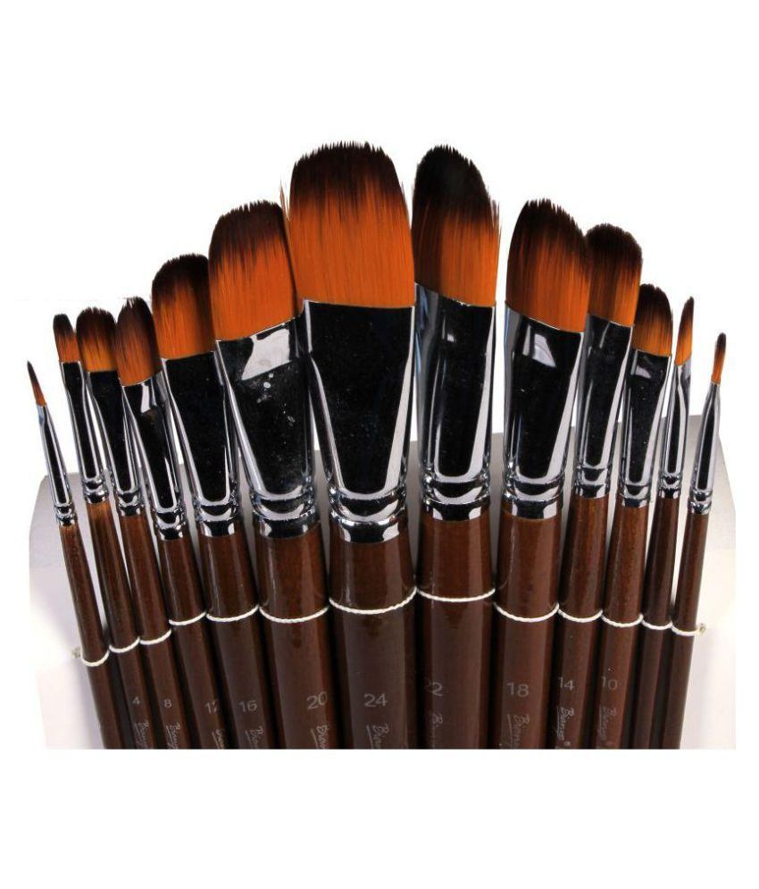 Bianyo Long Handle Synthetic Flat Paint Brush - Set of 13: Buy Online ...