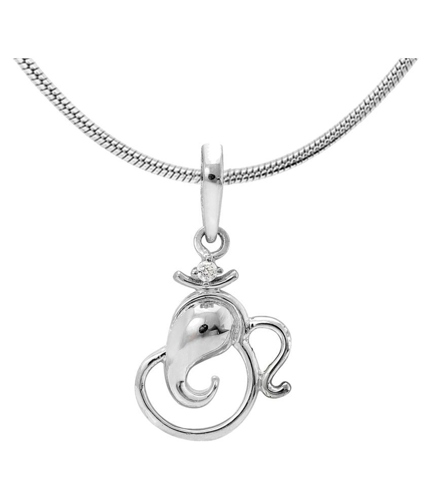 CZ Om Religious Ganpati Bappa Pendant 