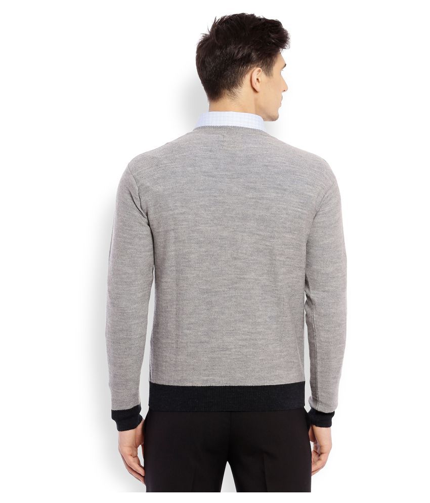 dark grey v neck sweater