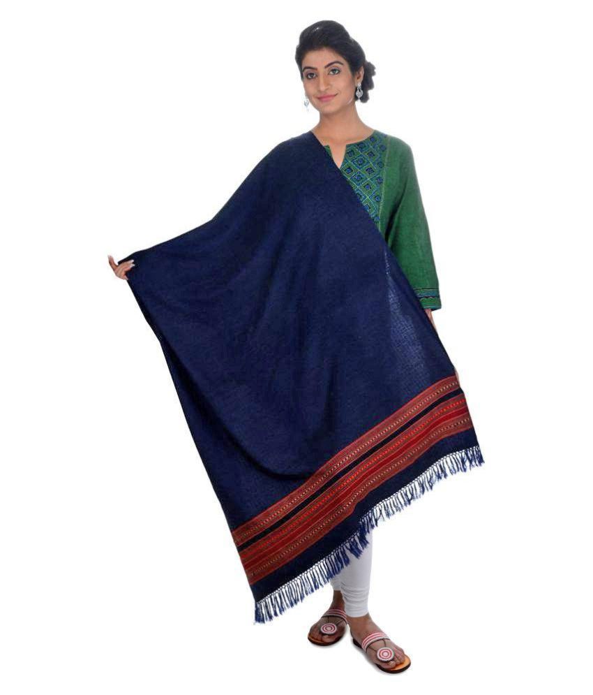 Tribes India Blue Woven Shawl