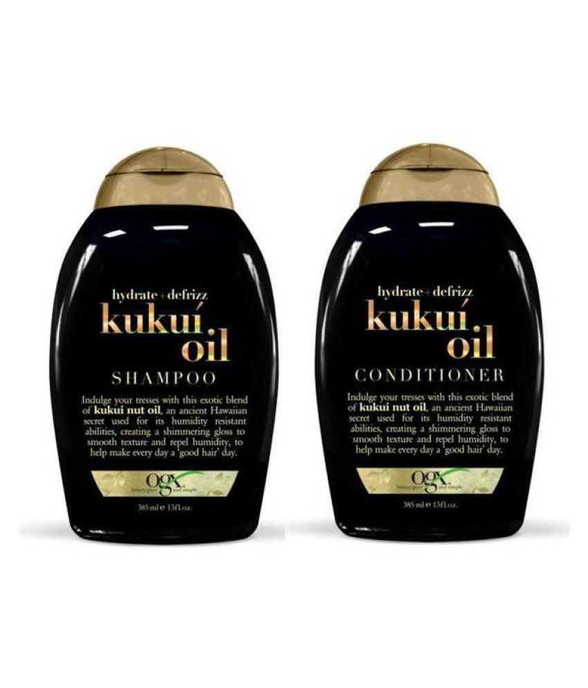 OGX Hydrate + Defrizz Kukui Oil Shampoo + Conditioner 385 ml Pack of 2