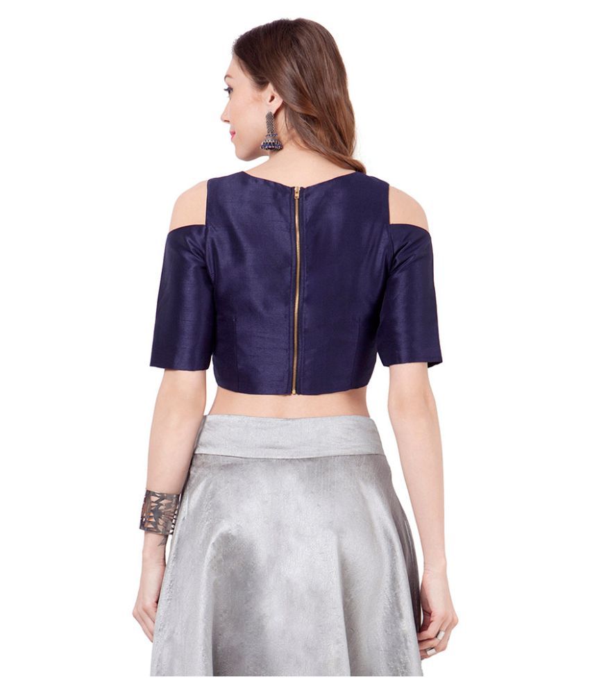 silk crop top blouse