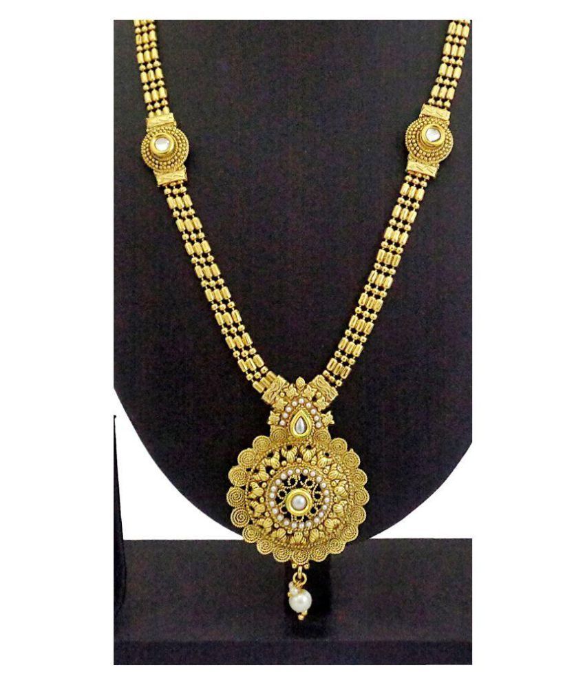 Lalso Golden Alloy Necklace Set - Buy Lalso Golden Alloy Necklace Set ...