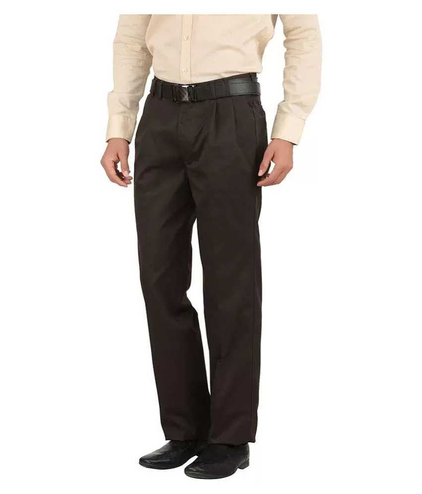 Tibre Brown Regular Pleated Trousers SDL036395023 2 8c8fb