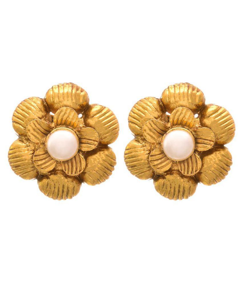 Jfl Jewellery For Less One Gram Gold Plated Pearl Designer Stud Jfl Jewellery For Less One Gram Gold Plated Pearl Designer Stud Earrings
