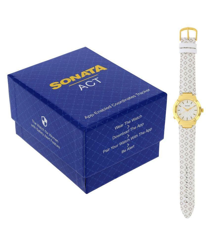 sonata white watch