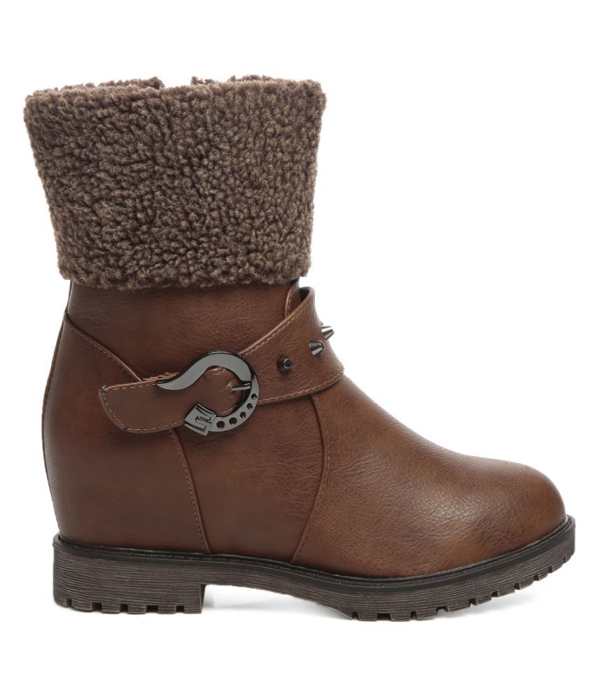 Ten Brown Mid Calf UGG Boots Price in India- Buy Ten Brown Mid Calf UGG ...