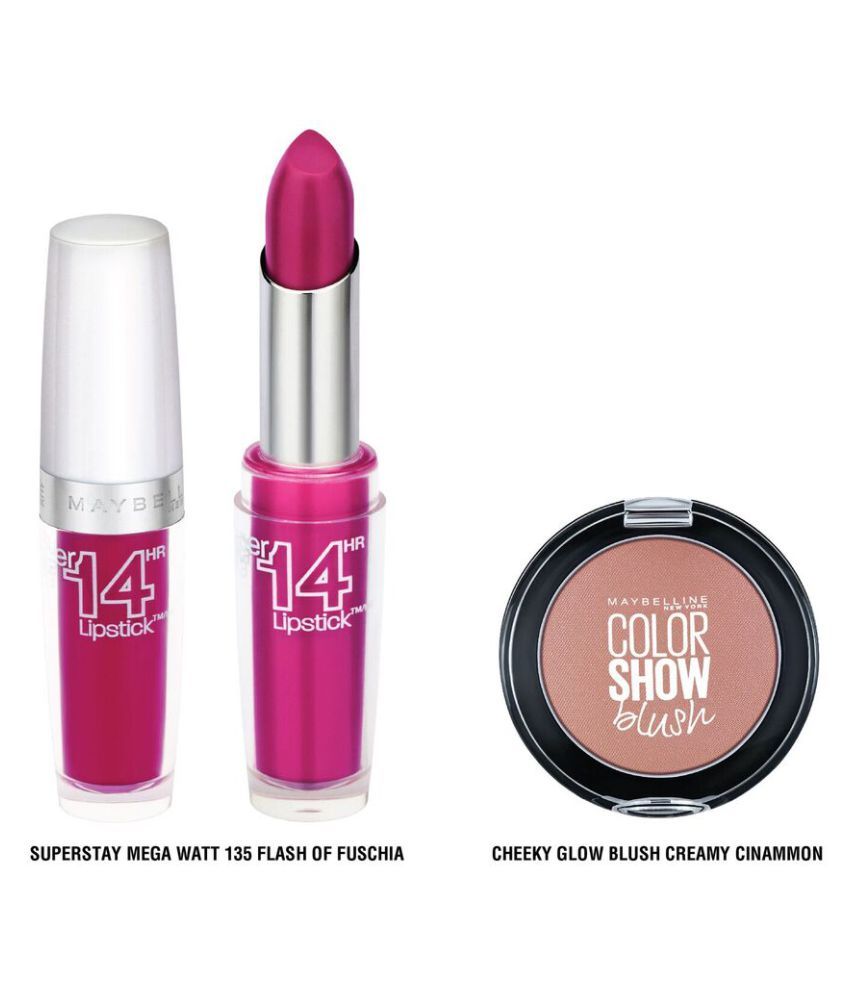 maybelline superstay mega watt 135 flash of fuschia free cheeky glow blush cinammon buy maybelline superstay mega watt 135 flash of fuschia free cheeky glow blush cinammon buy