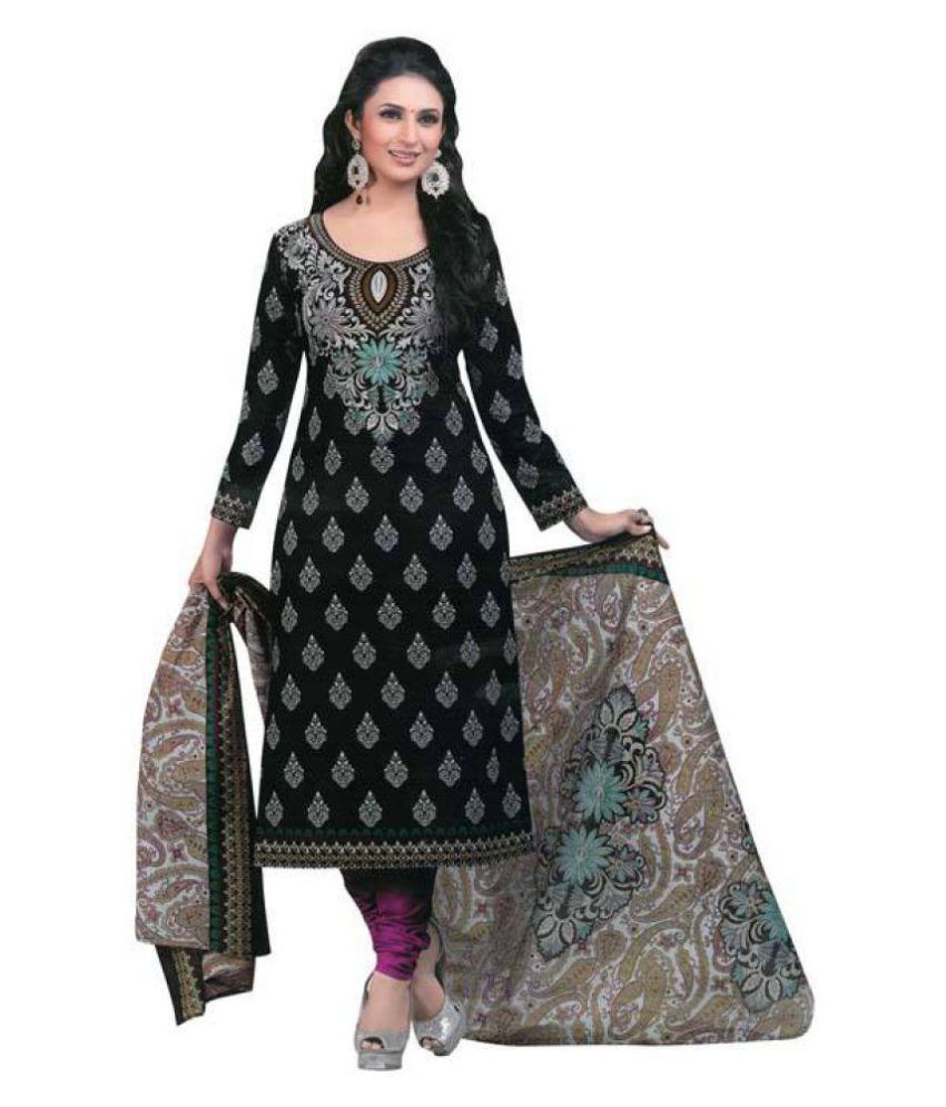 Shree Ganesh Black Cotton Dress Material Buy Shree Ganesh Black